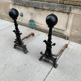 Industrialist Pair of Andirons